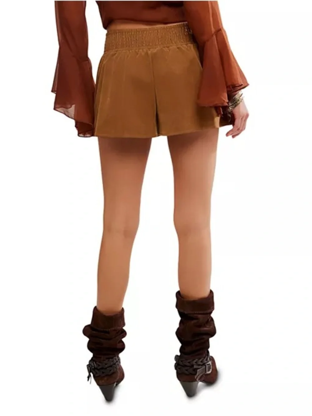 Free People NWT Festival  Paradise Found Faux Suede Skirt Skort Boho Cowgirl XL